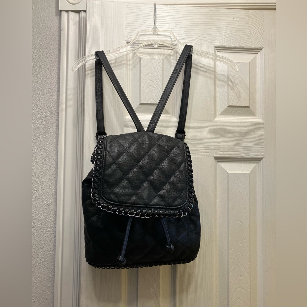 Saks Fifth Avenue black Quilted Chain backpack